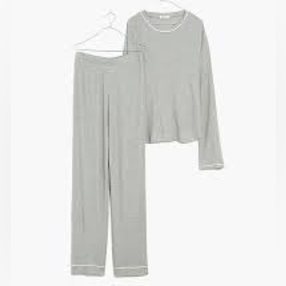 Madewell Piped Waffle Knit Pajama Set